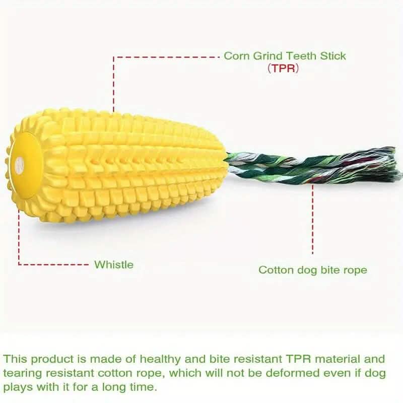 Squeaky Corn Chew Toy for Dogs Interactive TPR – photo 3 of 7