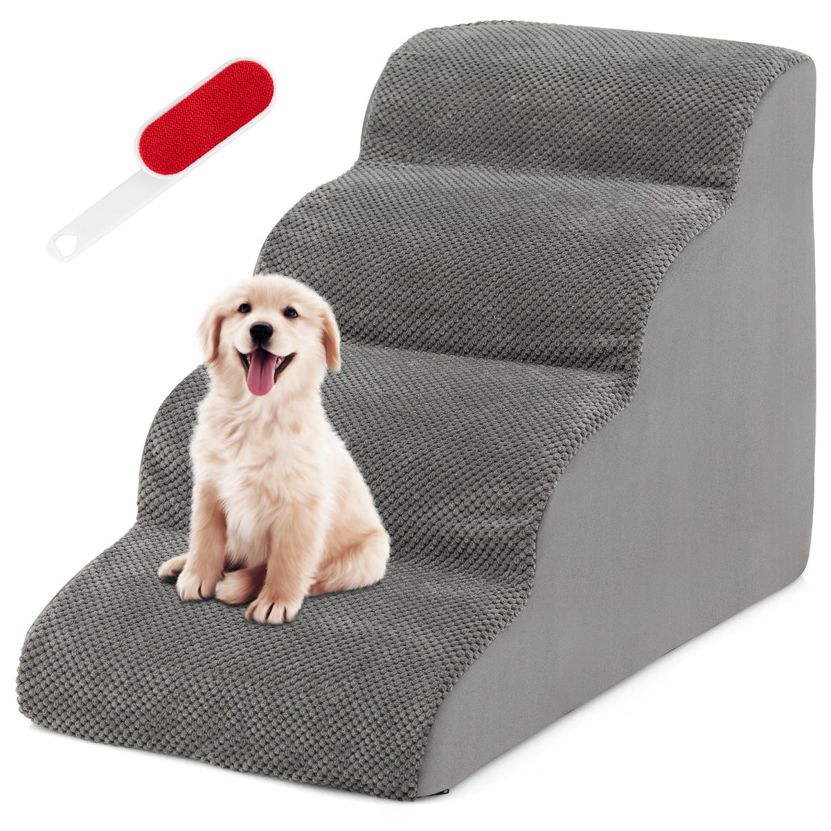 4-Tier Foam Dog Steps with Non-Slip Surface – photo 1 of 9