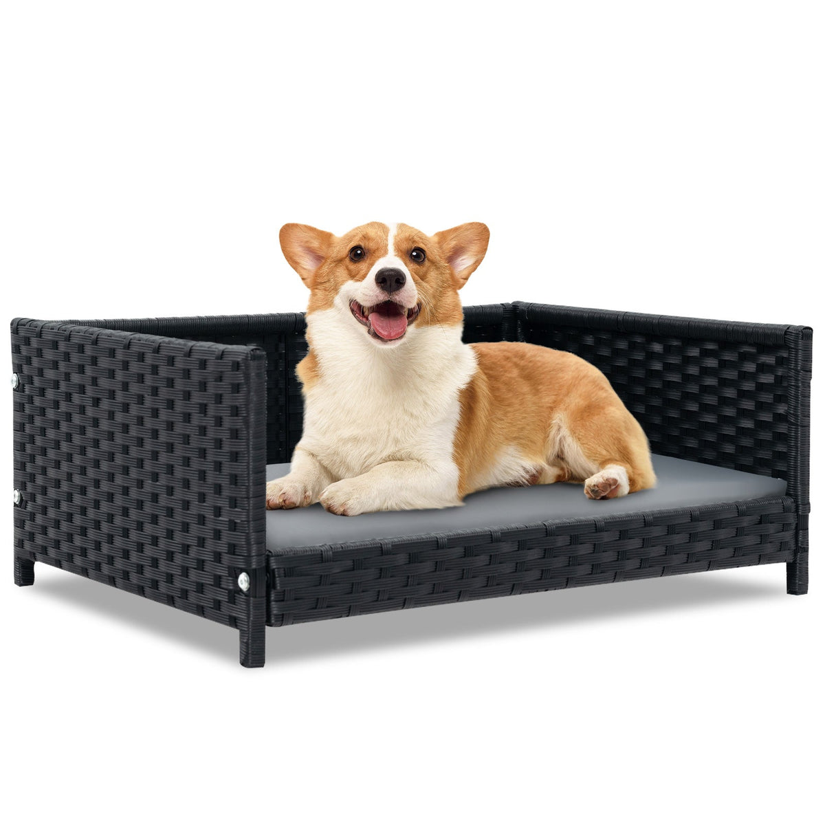 Rattan Dog Bed with Waterproof Cushion Gray – photo 4 of 8