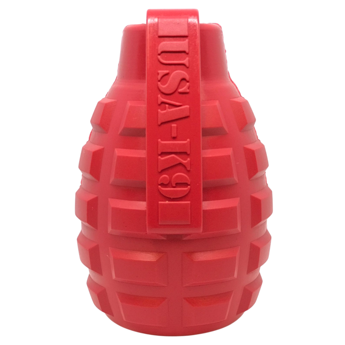 USA-K9 Grenade Rubber Dog Chew Toy – Treat Dispenser, USA Made – front view