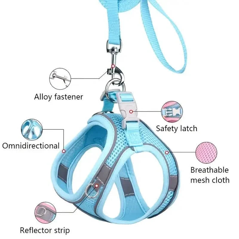 Reflective Dog Harness with Leash Adjustable Breathable – photo 10 of 14