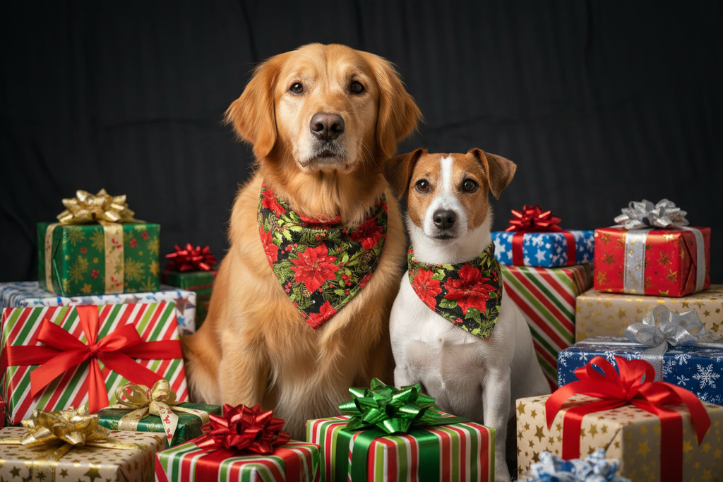 Christmas Dog Bandanas – front view
