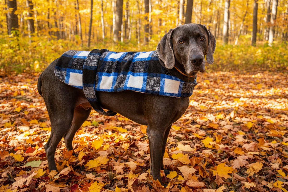 Custom fleece dog vest made to measure, vest on dog