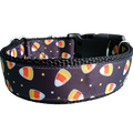 Halloween scattered candy corn nylon dog collar