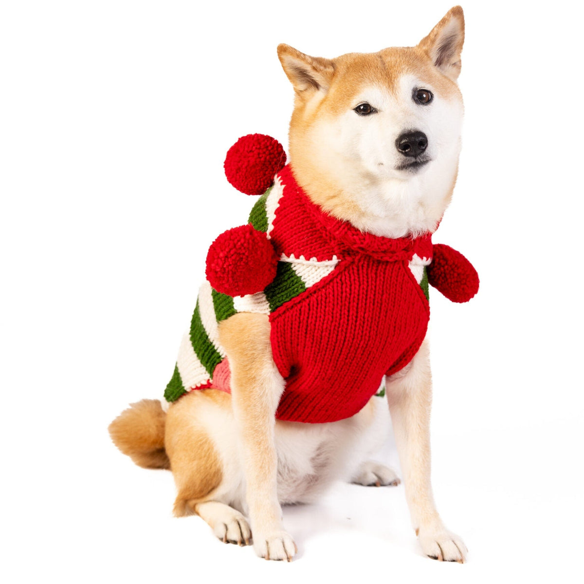 Christmas Elf Holiday Dog Sweater Hand Knit – photo 3 of 8