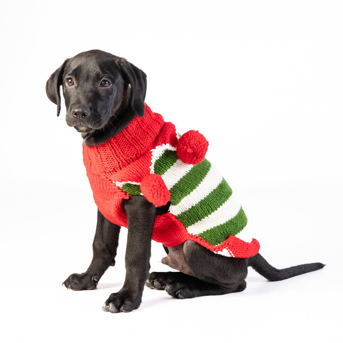 Christmas Elf Holiday Dog Sweater Hand Knit – photo 2 of 8