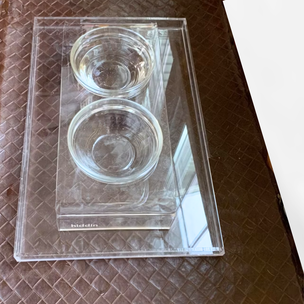 Hiddin Small Glass Bowl Feeder – Lucite Stand – alternate view 25