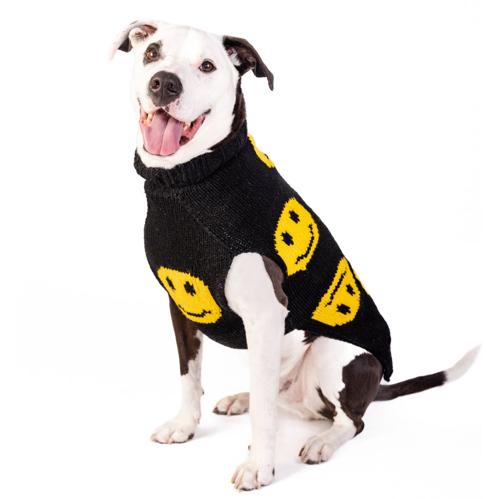 Smiley Dog Sweater Golden Yellow and Black – photo 1 of 6