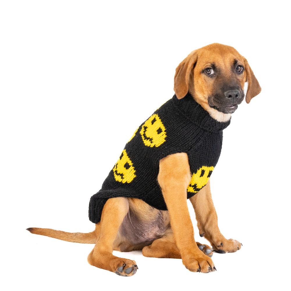 Smiley Dog Sweater Golden Yellow and Black – photo 5 of 6