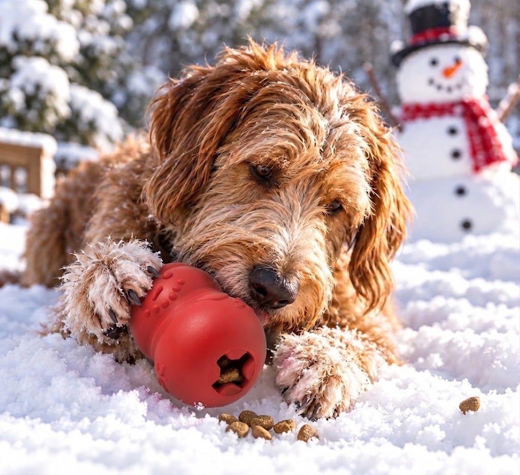 SodaPup Snowman red rubber treat dispenser dog toy – photo 2 of 6