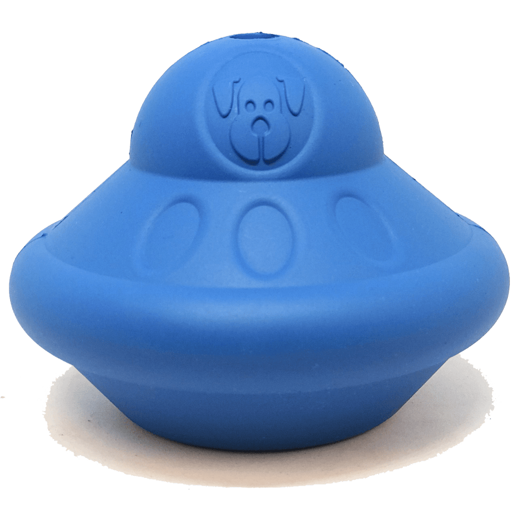 SodaPup Flying Saucer blue rubber chew toy and treat dispenser – photo 1 of 7