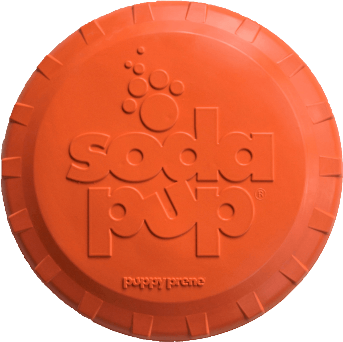 SodaPup Bottle Top Flyer orange rubber frisbee dog toy – photo 1 of 13