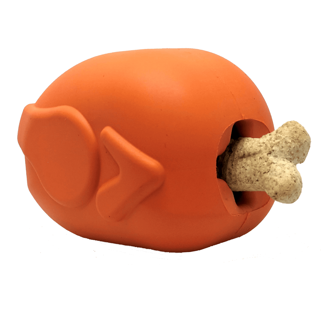 SodaPup Roasted Turkey orange rubber treat dispenser dog toy – photo 1 of 10