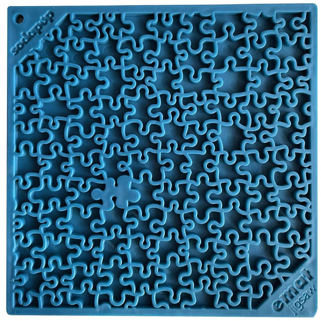Jigsaw Puzzle Enrichment Lick Mat – Anxiety Relief, USA Made – front view