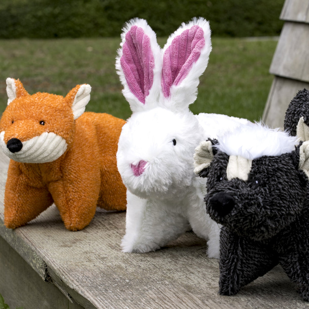 Squooshie Fox Plush Dog Toy, back view