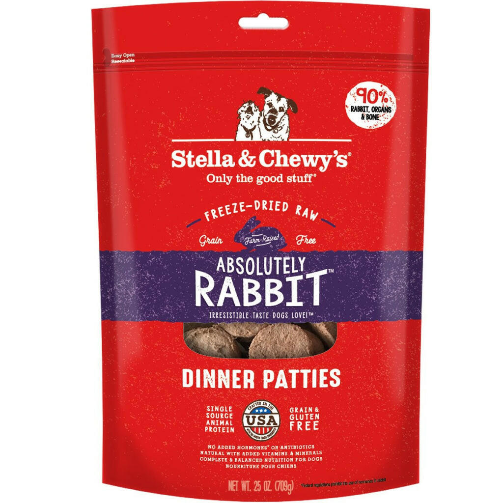 Stella and Chewys Absolutely Rabbit Dinner Patties Freeze-Dried Raw Dog Food – photo 1 of 8