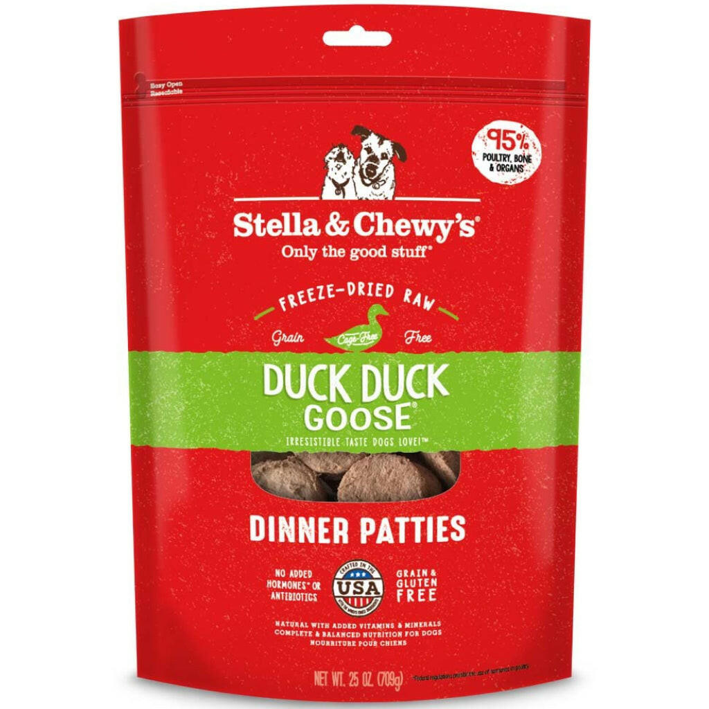 Stella and Chewys Duck Duck Goose Dinner Patties Freeze-Dried Raw Dog Food – photo 1 of 6