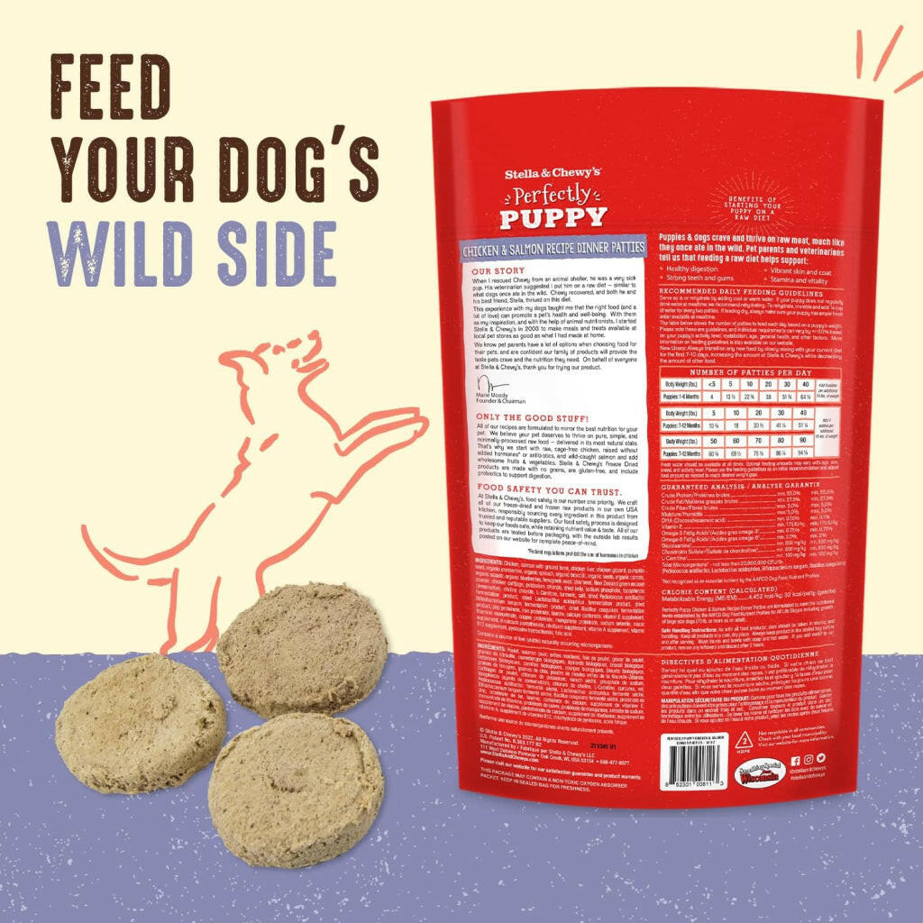Stella and Chewys Perfectly Puppy Chicken and Salmon Dinner Patties Freeze-Dried Raw Food – photo 2 of 9