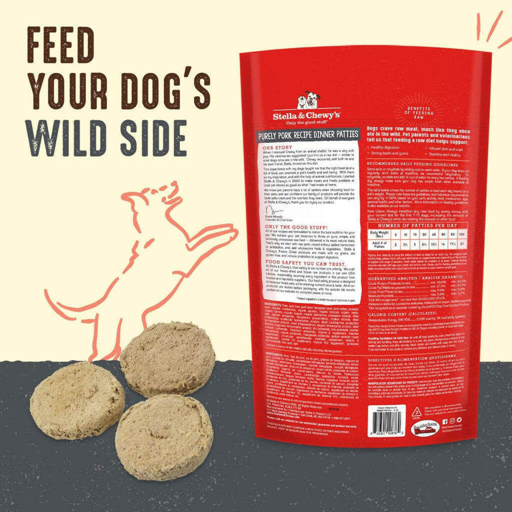 Stella and Chewys Purely Pork Dinner Patties Freeze-Dried Raw Dog Food 14 oz – photo 8 of 8