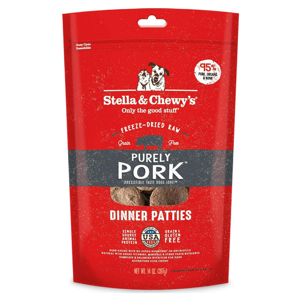 Stella and Chewys Purely Pork Dinner Patties Freeze-Dried Raw Dog Food 14 oz – photo 1 of 8