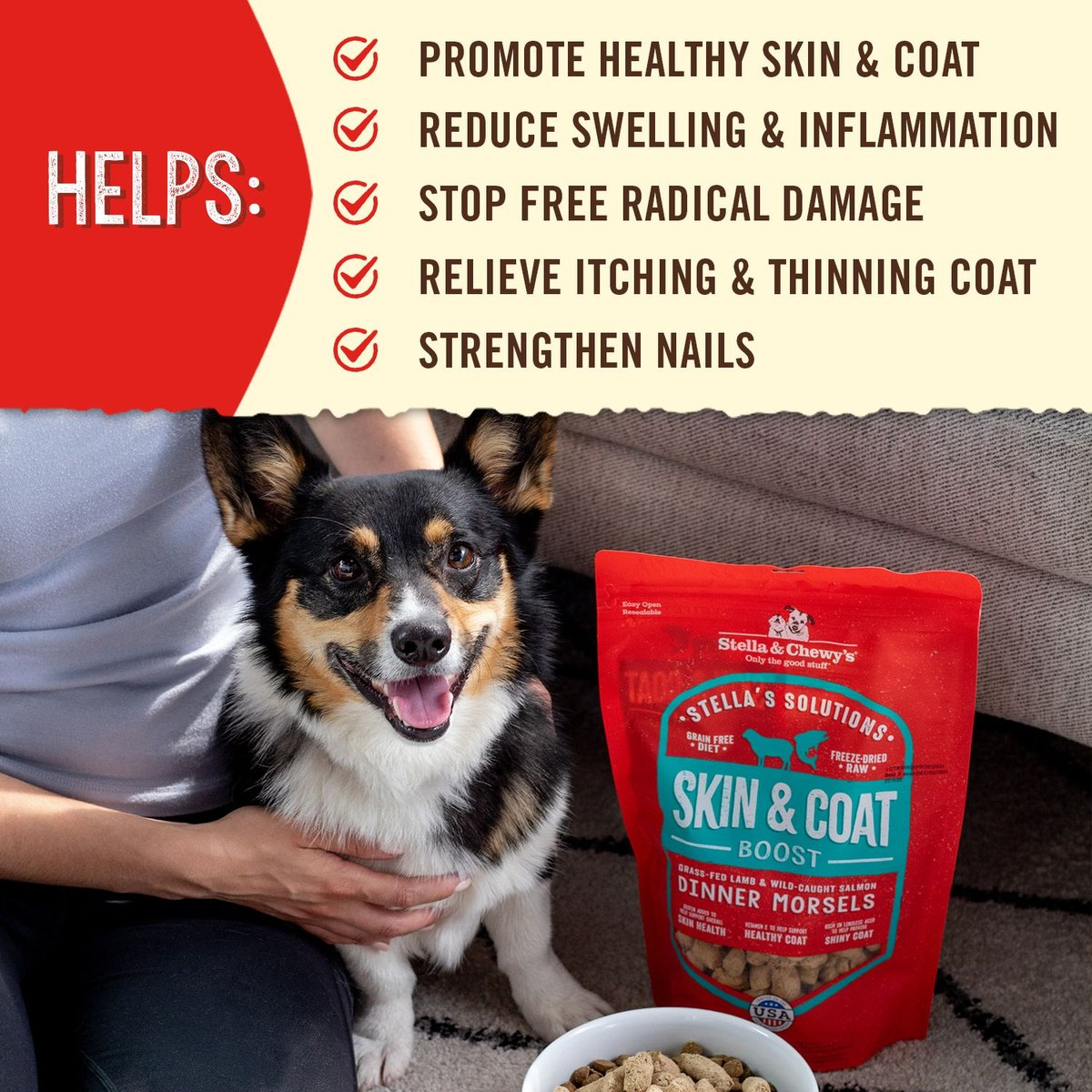 Stella and Chewys Stellas Solutions Skin and Coat Boost Lamb Salmon Morsels – photo 3 of 5