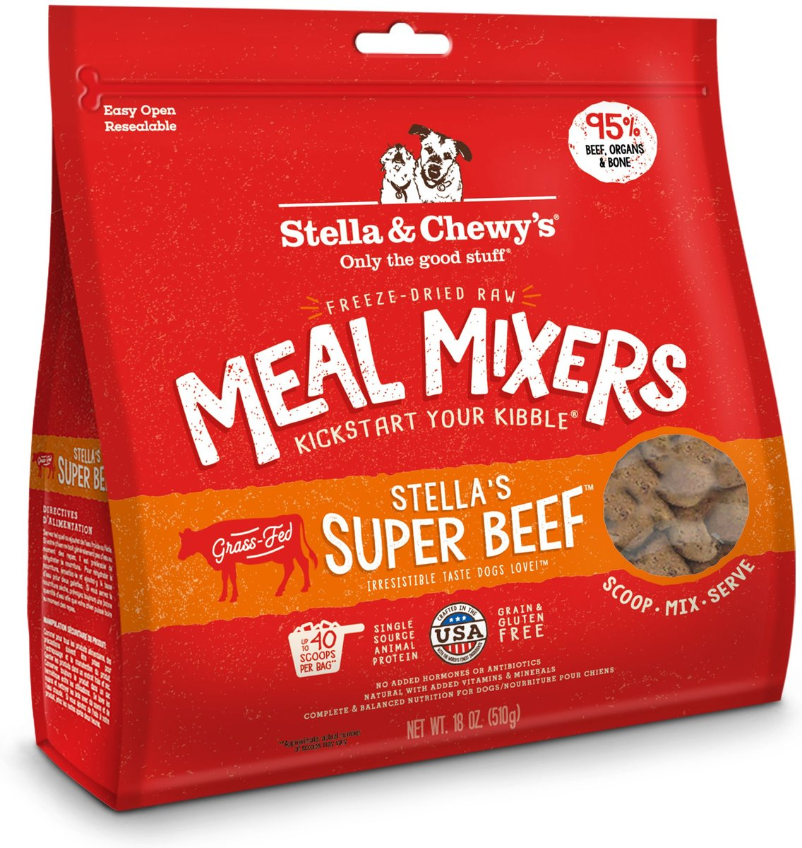 Stella and Chewys Stellas Super Beef Meal Mixers Freeze-Dried Raw Topper – photo 1 of 6