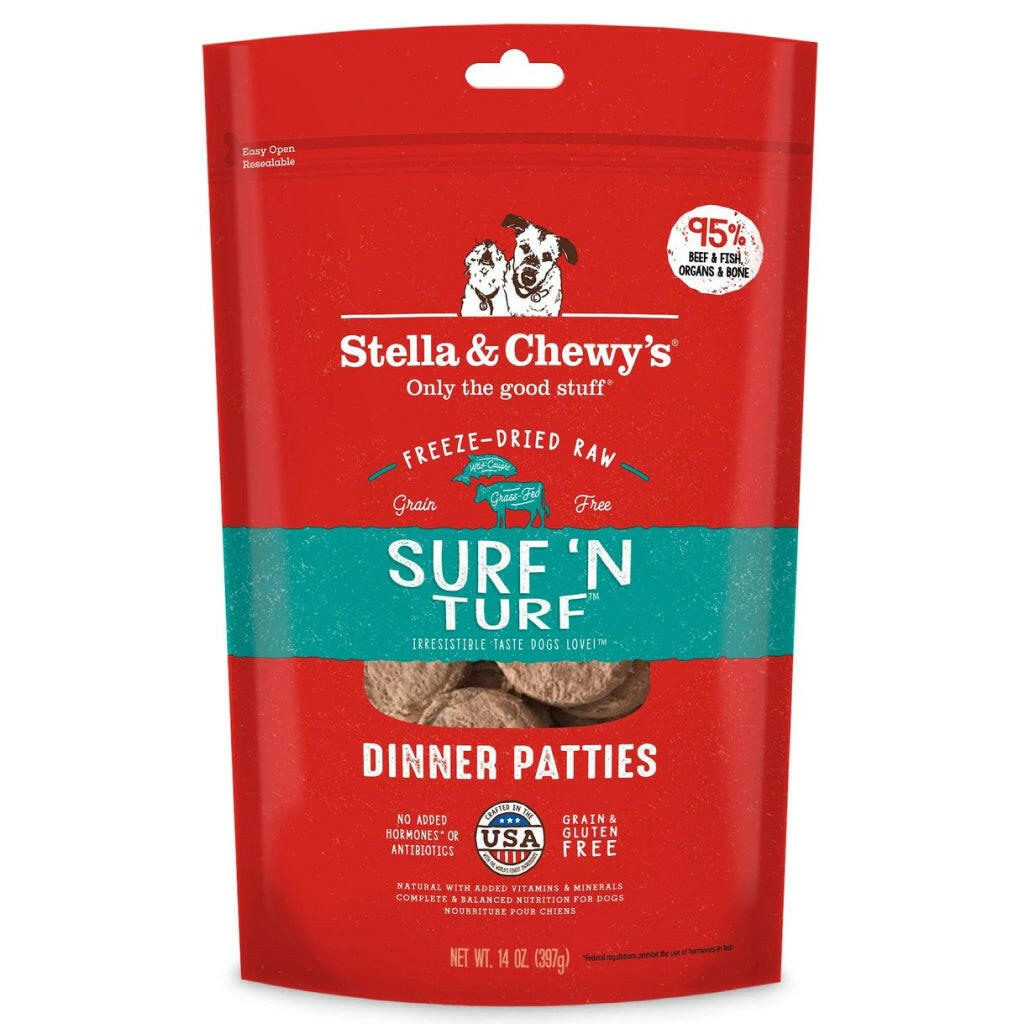 Stella and Chewys Surf N Turf Dinner Patties Freeze-Dried Raw Dog Food – photo 1 of 7