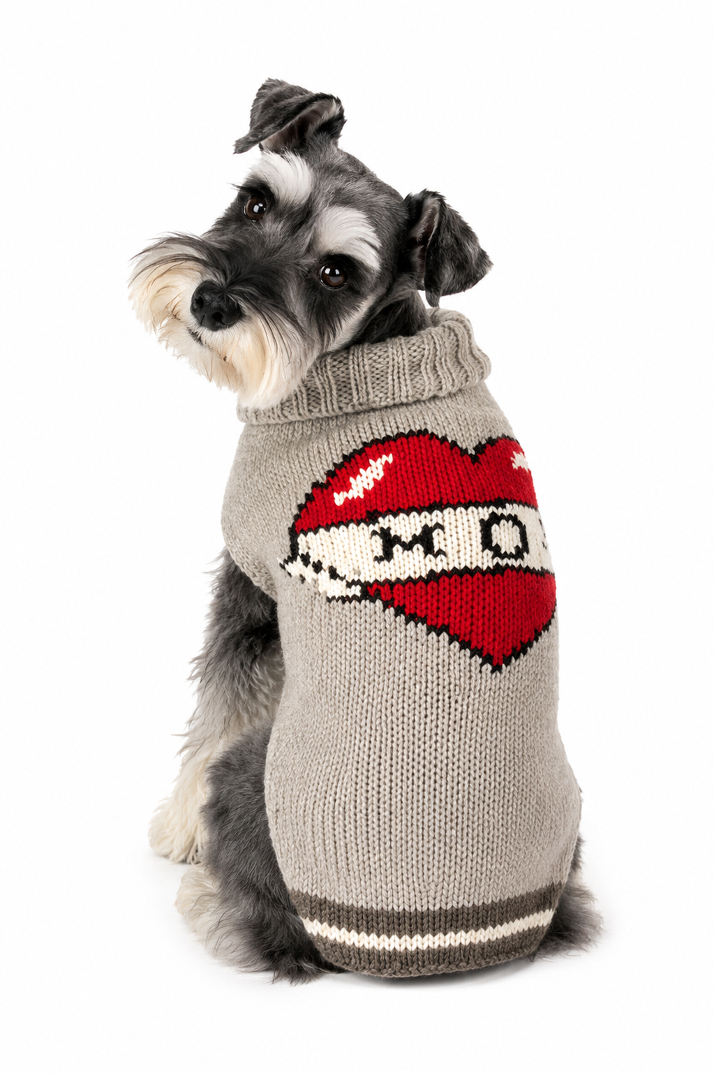 Tattooed Mom Dog Sweater Grey and Red Wool – photo 3 of 6