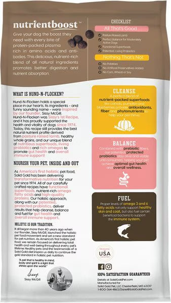 Solid Gold NutrientBoost Hund-N-Flocken Lamb Dry Dog Food – 22lb – alternate view 2