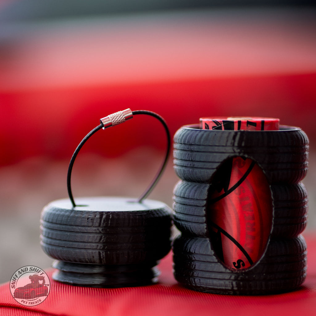 Tire Stack Poop Bag Holder Refillable Leash Dispenser with Strawberry-