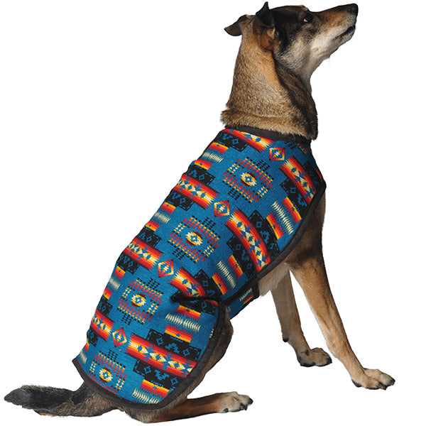 Turquoise Southwest Blanket Dog Coat Fleece Lined – photo 1 of 4