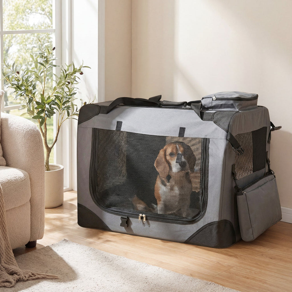Soft Collapsible Dog Crate with Mesh Windows and 3 Doors – photo 10 of 32