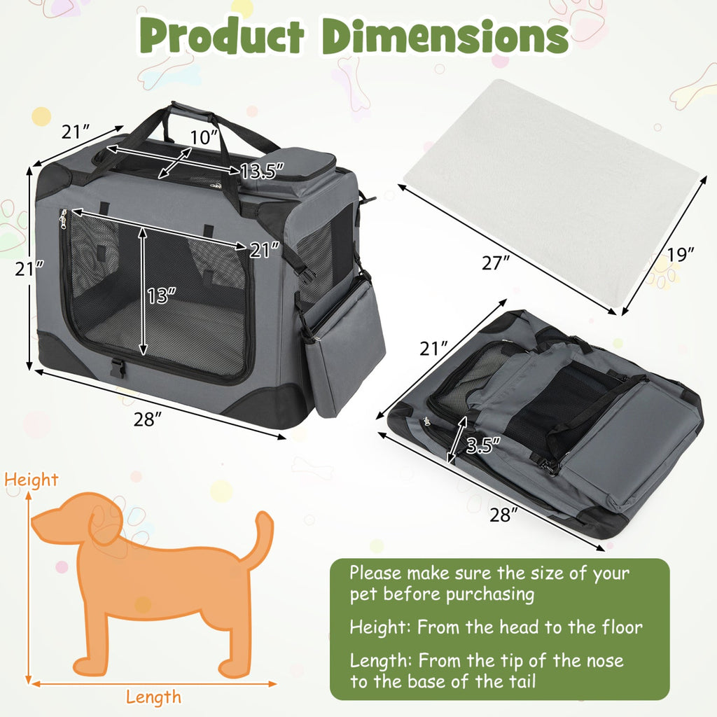Soft Collapsible Dog Crate with Mesh Windows and 3 Doors – photo 13 of 32