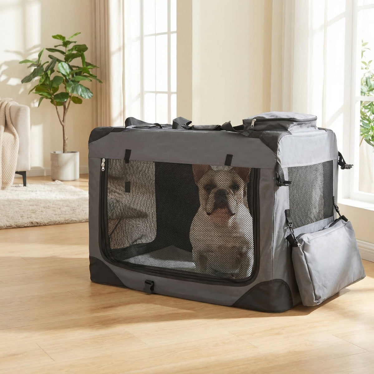 Soft Collapsible Dog Crate with Mesh Windows and 3 Doors – photo 18 of 32