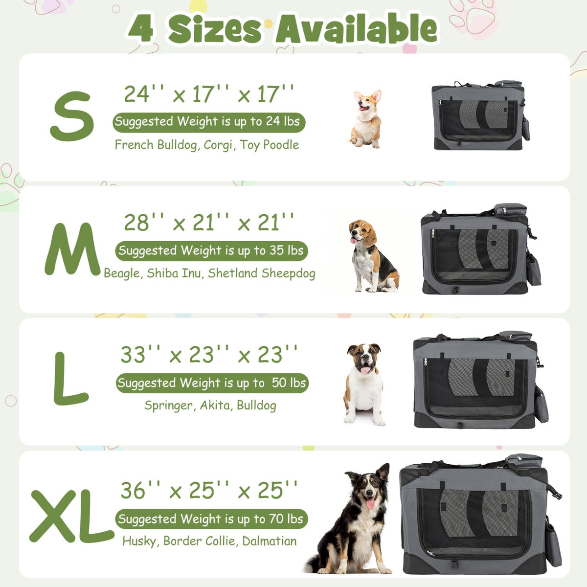 Soft Collapsible Dog Crate with Mesh Windows and 3 Doors – photo 22 of 32