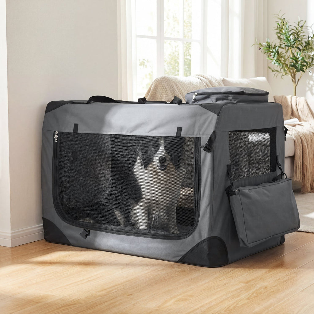 Soft Collapsible Dog Crate with Mesh Windows and 3 Doors – photo 26 of 32