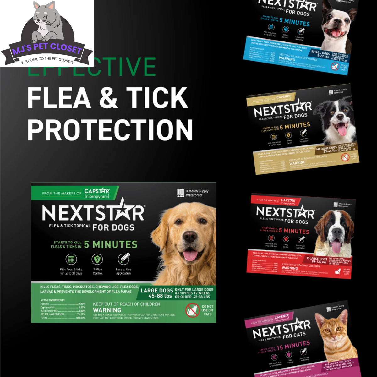 Protect Your Dog from Fleas  Ticks with NEXTSTAR Fast-Acting 3-Month S, close-up