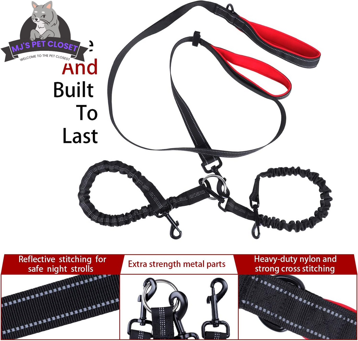 Walk Your Dogs in Style Check Out Our 360 Swivel Double Dog Leash No T, side view
