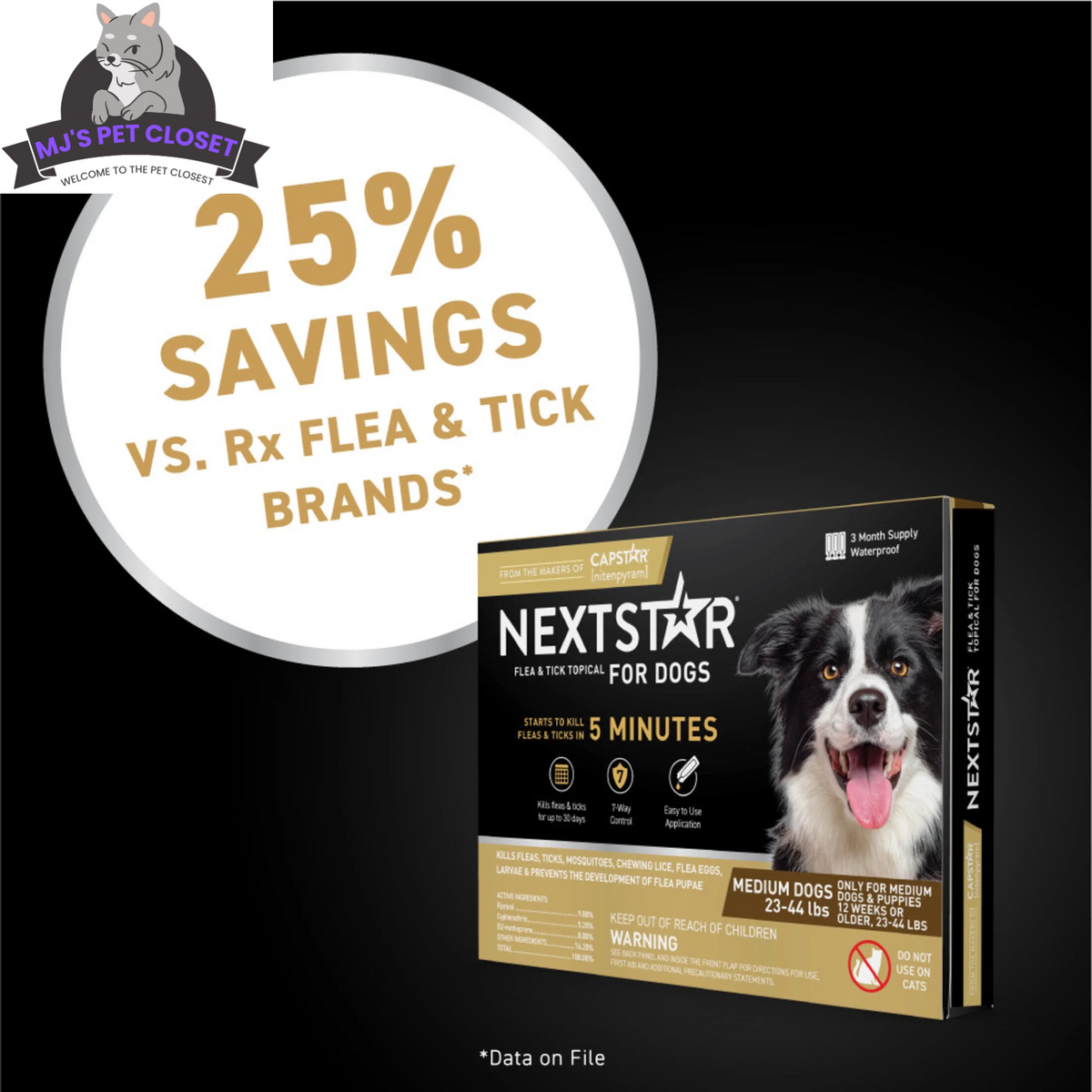 Ultimate 2-Pack Flea  Tick Defense for Dogs 23-44 Lbs 3-Month Supply f, back view