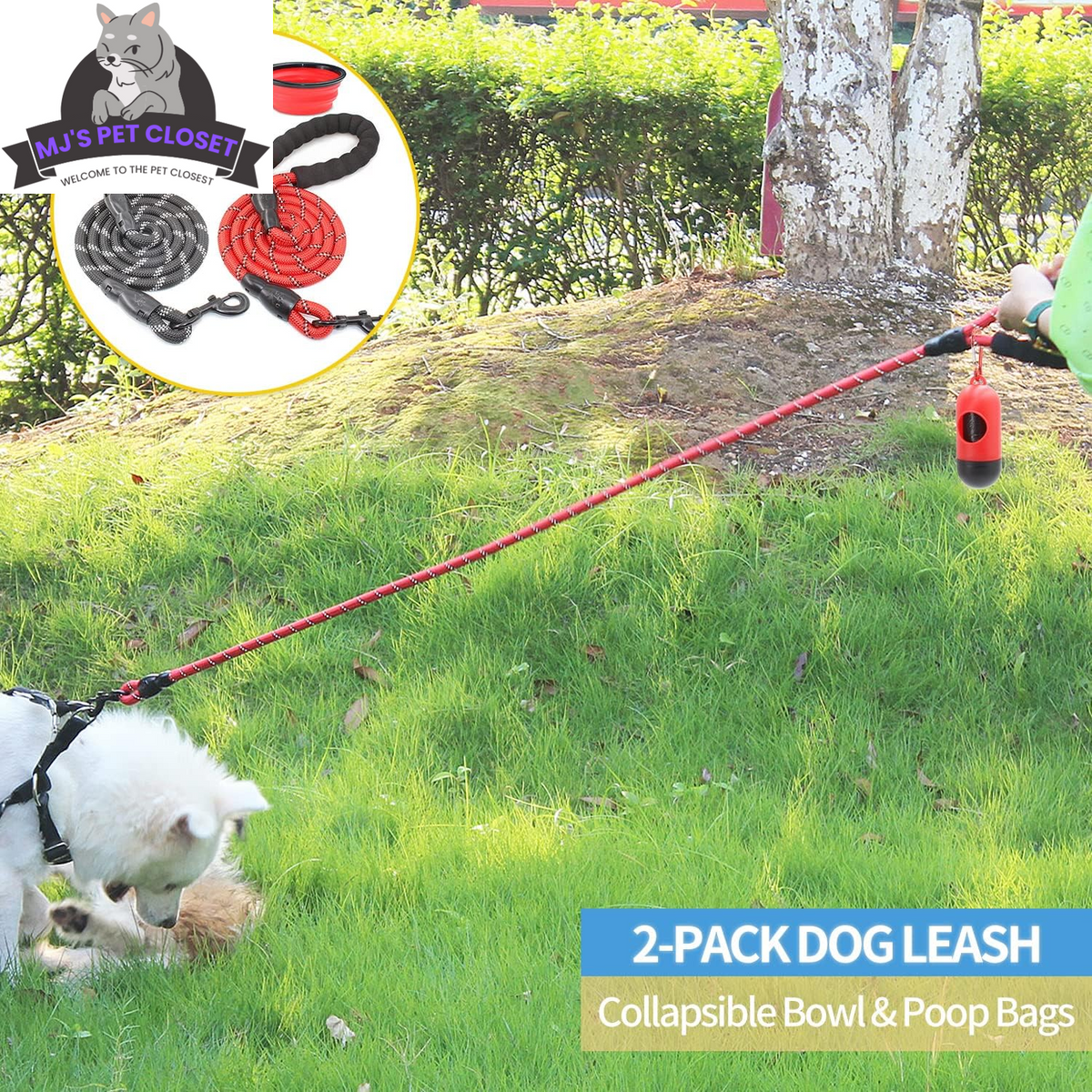 2-Pack Padded Reflective Dog Leashes – 5/6 FT – alternate view 6