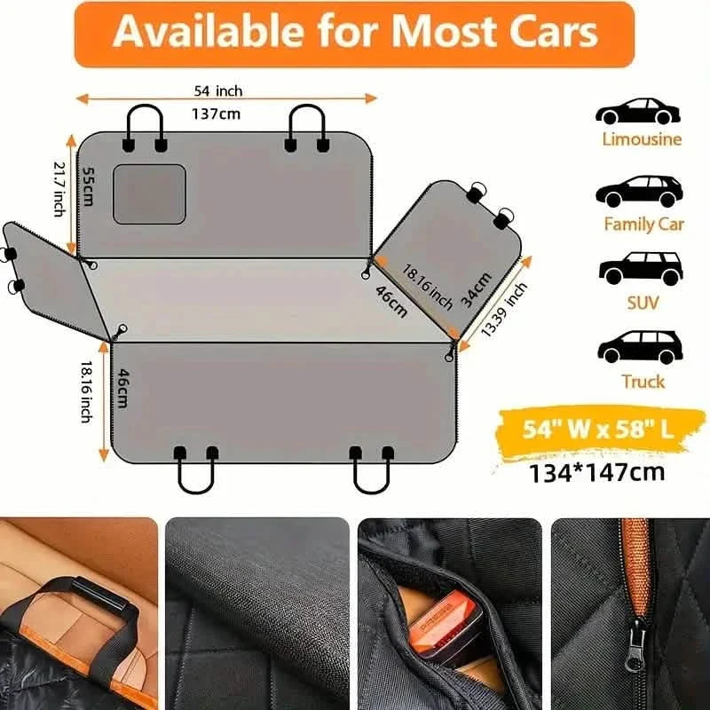 Waterproof Quilted Dog Seat Cover Hammock for Cars Trucks SUVs – photo 5 of 7