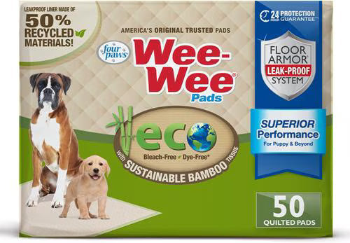 Four Paws Eco Bamboo Dog Pee Pads, 22 x 23-in, 50 count – front view