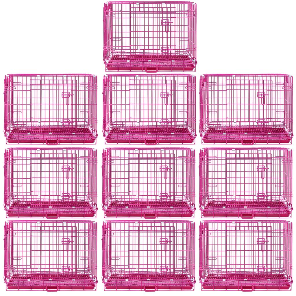 24-42 Inch Pink Wire Dog Crate – alternate view 16