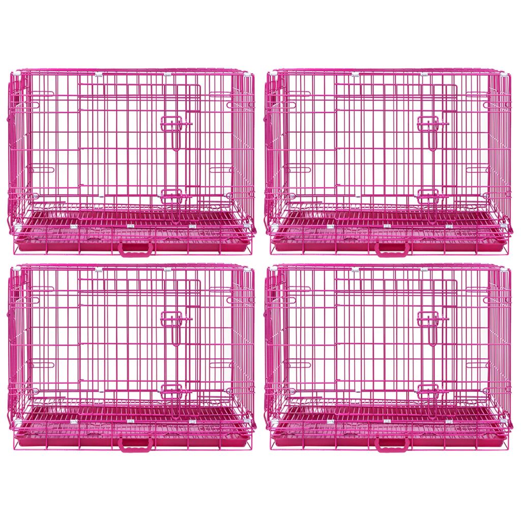 24-42 Inch Pink Wire Dog Crate – alternate view 13