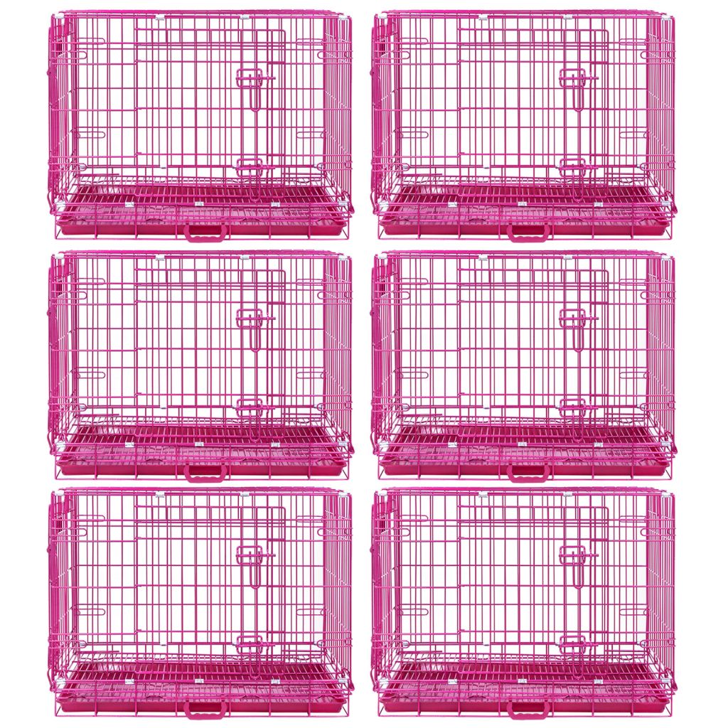 24-42 Inch Pink Wire Dog Crate – alternate view 14