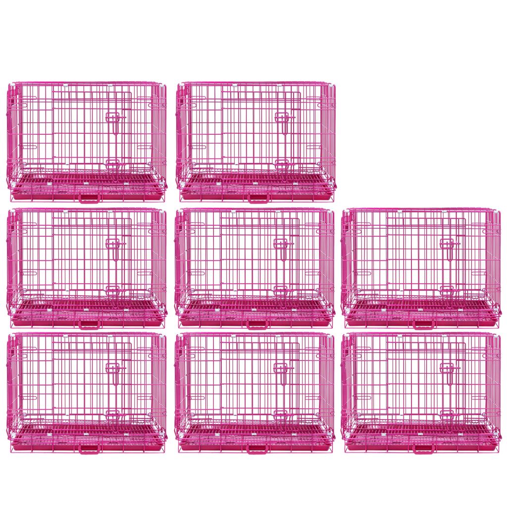 24-42 Inch Pink Wire Dog Crate – alternate view 15