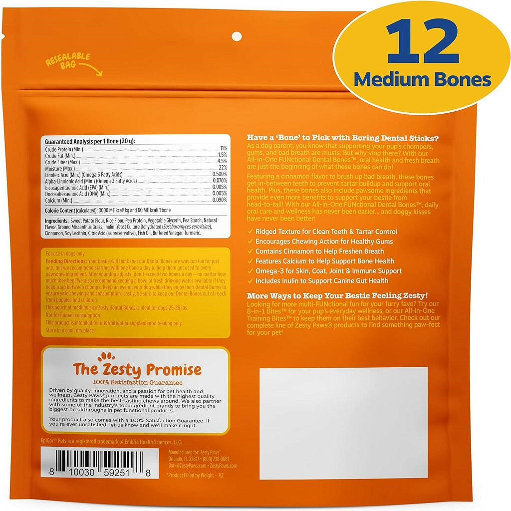Zesty Paws All-in-One Dental Bones Medium Dogs – photo 2 of 10