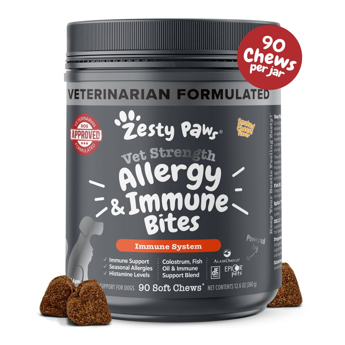 Zesty Paws Vet Strength Aller-Immune Bites Smoked Cheese – photo 1 of 9