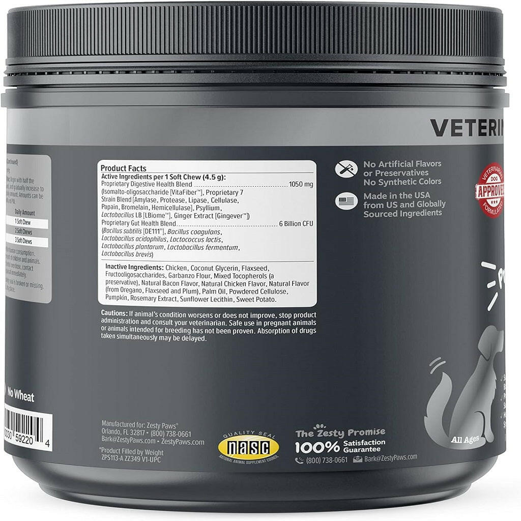 Zesty Paws Vet Strength Pre Pro Postbiotics Bites – photo 5 of 8
